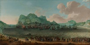 A Jacob van Heemskerck admirális által irányított flotta győzelme a spanyolok felett Gibraltár közelében, 1607. április 25. alkotó: Adam Willaerts