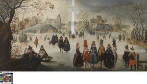 Német: Téli táj korcsolyázókkal téli táj korcsolyázással