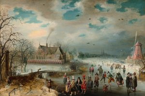 Korcsolyázás a befagyott Amstel folyón, 1611.