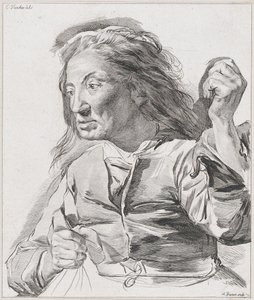 Öreg asszony ökölbe szorított kézzel, 1786. alkotó: Adam von Bartsch