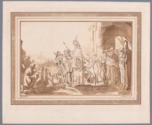 Salamon Dávid szamarán lovagol Nyomatok Rembrandt rajzai után, amelyeket a bécsi Hofbibliothekben őriztek (sorozat címe) Recueil d