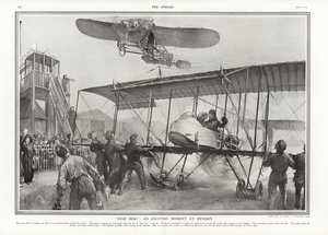 Közeli baleset a Hendon Aerodrome-on, 1913.