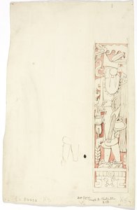 K3 ajtófélfa az A-templomban, Chichen Itza, Yucatan, Mexikó alkotó: Adela Breton