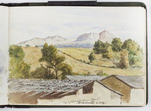 Akvarell vázlatfüzet, rajzok és jegyzetek, Mexikó, 1896-1898 (akvarell) alkotó: Adela Breton