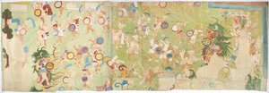 Egy falfestmény nyomon követése a délnyugati falról, Jaguárok felső temploma, Chichen Itza Chichen Itza, Mexikó (akvarell, testfesték, grafit) alkotó: Adela Breton