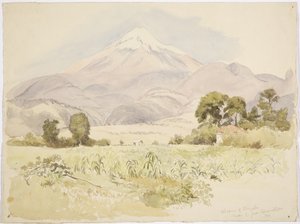 Orizaba vulkán, S Juan közelében, Coscomatepec, Mexikó (akvarell) alkotó: Adela Breton