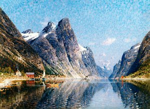 Egy norvég fjord-jelenet”.