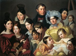Malatesta család 1835-ben, Adeodato Malatesta, olaj, vászon