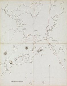 Rio de Janeiro kikötőjének térképe, Brazília, 1849 körül (toll, tinta)