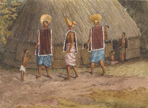 Vasárnapi főkötők a Navigátor-szigeteken (Szamoa), Apia-öböl, 1849. szeptember 14. (akvarell)