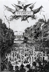 „Tuzmese” (az erőfeszítés), a sokolok első találkozása Prágában alkotó: Adolf (after) Liebscher