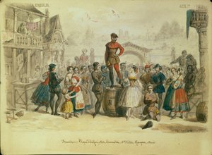 Színpadterv C. Pugni La Esmeralda című balettjéhez, 1849