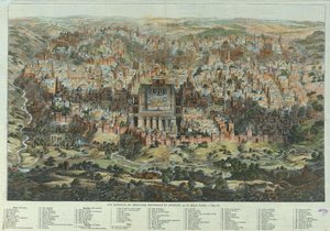 A Jeruzsálemi térkép A történelmi és modern Jeruzsálem általános képe, 1862 körül alkotó: Adolf Eltzner