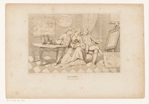 Casanova és Matalone hercege az erotikus művészetet nézi Leonilddal alkotó: Adolf Gnauth