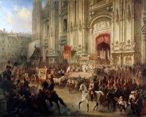Alekszandr Suvorov tábornagy ünnepi fogadása Milánóban 1799 áprilisában, 1850-es években