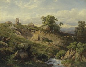 Völgylejtő sziklazuhanással, 1861 alkotó: Adolf Mosengel