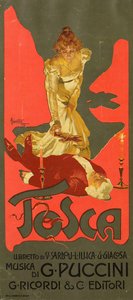 Az Opera Tosca plakátja, G. Puccini, 1899.