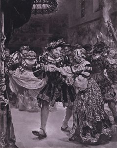 Jelenet Shakespeare VIII. Henrik királyából (I. felvonás, 4. jelenet) (litó) alkotó: Adolph Friedrich Erdmann von (after) Menzel