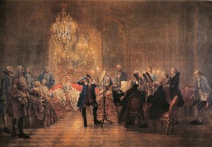 Furulyakoncert Nagy Frigyessel Sanssouciban alkotó: Adolph Menzel