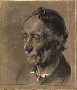 Egy öreg feje, 1850 körül (faszén és pasztell papíron) alkotó: Adolph Menzel