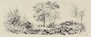 Az első tábla a Radierversuche-tól alkotó: Adolph Menzel