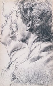 Egy fiatal férfi feje balra, 1884 alkotó: Adolph Menzel