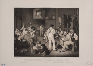 Dán művészek a római Osteria la Gensolában alkotó: Johan Adolph Kittendorff