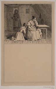 Szegény család. Nem. 25-én Chr. Winther és M. Rørbye, "25 kép kisgyermekeknek" alkotó: Johan Adolph Kittendorff