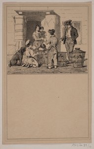 Madarak fogságban. Nem. 9-én Chr. Winther és M. Rørbye, "25 kép kisgyermekeknek" alkotó: Johan Adolph Kittendorff
