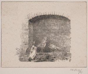 A csirkék és a kacsák alkotó: Johan Adolph Kittendorff