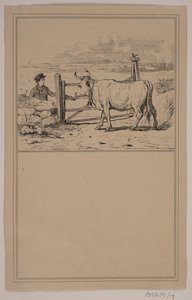 A tehén és a fiú. Nem. 12-én Chr. Winther és M. Rørbye, "25 kép kisgyermekeknek" alkotó: Johan Adolph Kittendorff
