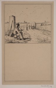 A katona egy kiránduláson. Nem. 13-án Chr. Winther és M. Rørbye, "25 kép kisgyermekeknek" alkotó: Johan Adolph Kittendorff