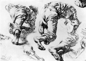 Egy oldal vázlatok, 1913. alkotó: Adolph Menzel