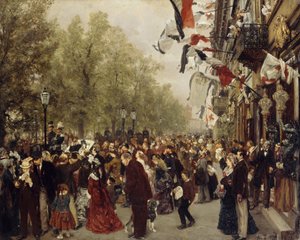I. Vilmos király elutazása a hadsereghez 1870. július 31-én alkotó: Adolph Menzel