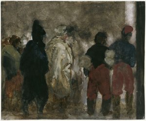 Francia hadifoglyok éjszakai érkezése Berlinbe alkotó: Adolph Menzel
