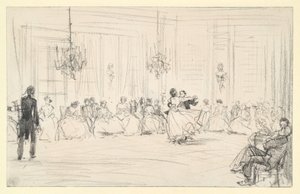 Báli társaság és egy táncoló pár alkotó: Adolph Menzel