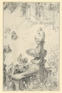 Barokk szökőkút Drezdában () alkotó: Adolph Menzel