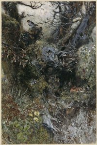 Fatönk vörösbeggyel és búbos bankával. A „Gyermekalbumból” alkotó: Adolph Menzel