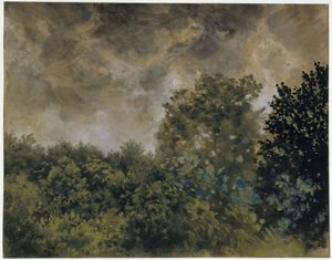 Kilátás a lombos erdőre alkotó: Adolph Menzel