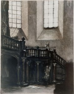 Kilátás egy barokk orgonakarzatra alkotó: Adolph Menzel