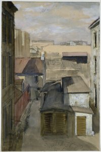 Kilátás a Luisenstraße 24. ablakából alkotó: Adolph Menzel