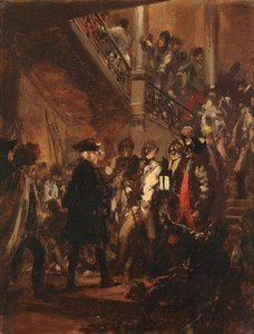 Jó estét, uraim! (Nagy Frigyes Lissában). Vázlat alkotó: Adolph Menzel