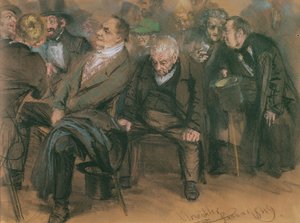 Burzsoá németek nyilvános gyűlésen, 1849 (pasztell, papíron) alkotó: Adolph Menzel