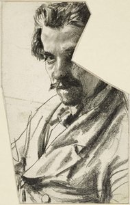 Egy szakállas férfi mellképképe balra nézve, a feje a néző felé fordul alkotó: Adolph Menzel