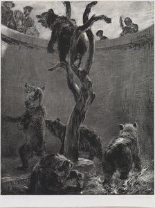 A medvekifutó az állatkertben alkotó: Adolph Menzel