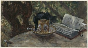 Az ezüstkanalat lopó holló. A „Gyermekalbumból” alkotó: Adolph Menzel