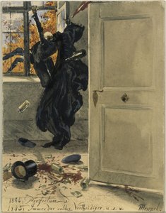 A halál mint hívatlan vendég. 1844: Perfectum; 1845: Mindig ilyen védelmezők stb. alkotó: Adolph Menzel