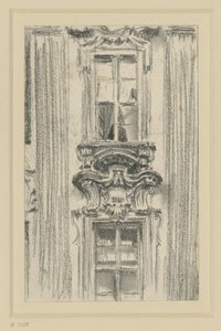 A drezdai British Hotel homlokzatának részlete alkotó: Adolph Menzel