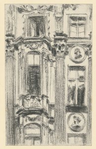A drezdai Palais du Saxe középső kiugró részének részlete alkotó: Adolph Menzel