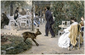 A Moritzhof kertétterem. A „Gyerekalbum” című kiadványból alkotó: Adolph Menzel